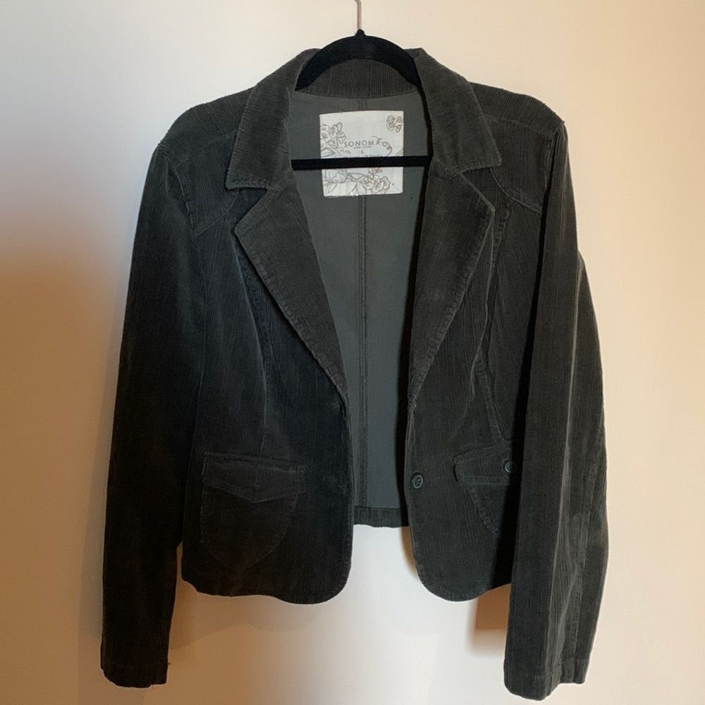 Sonoma Brown Corduroy Waist-Length Jacket Size L EUC